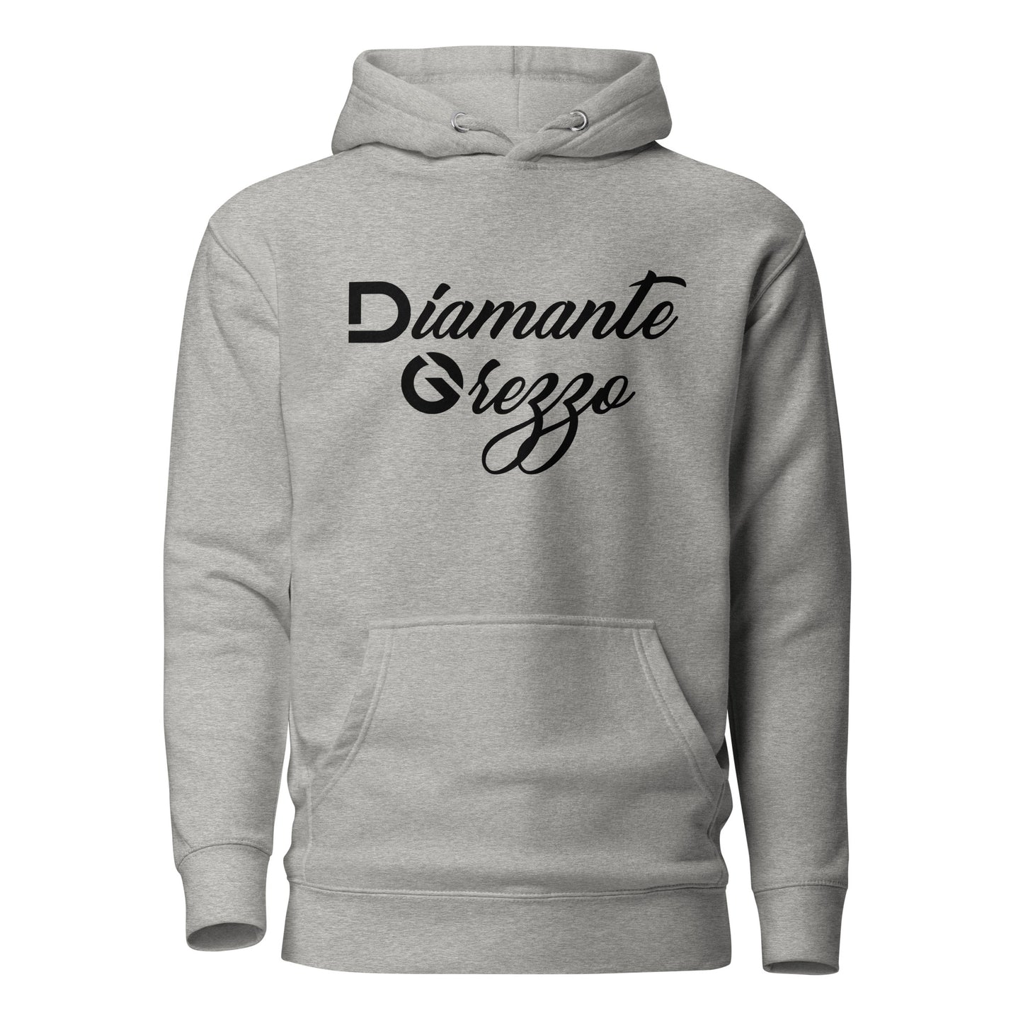 Premium Unisex Cursive Dark Logo Diamante Grezzo Hoodies