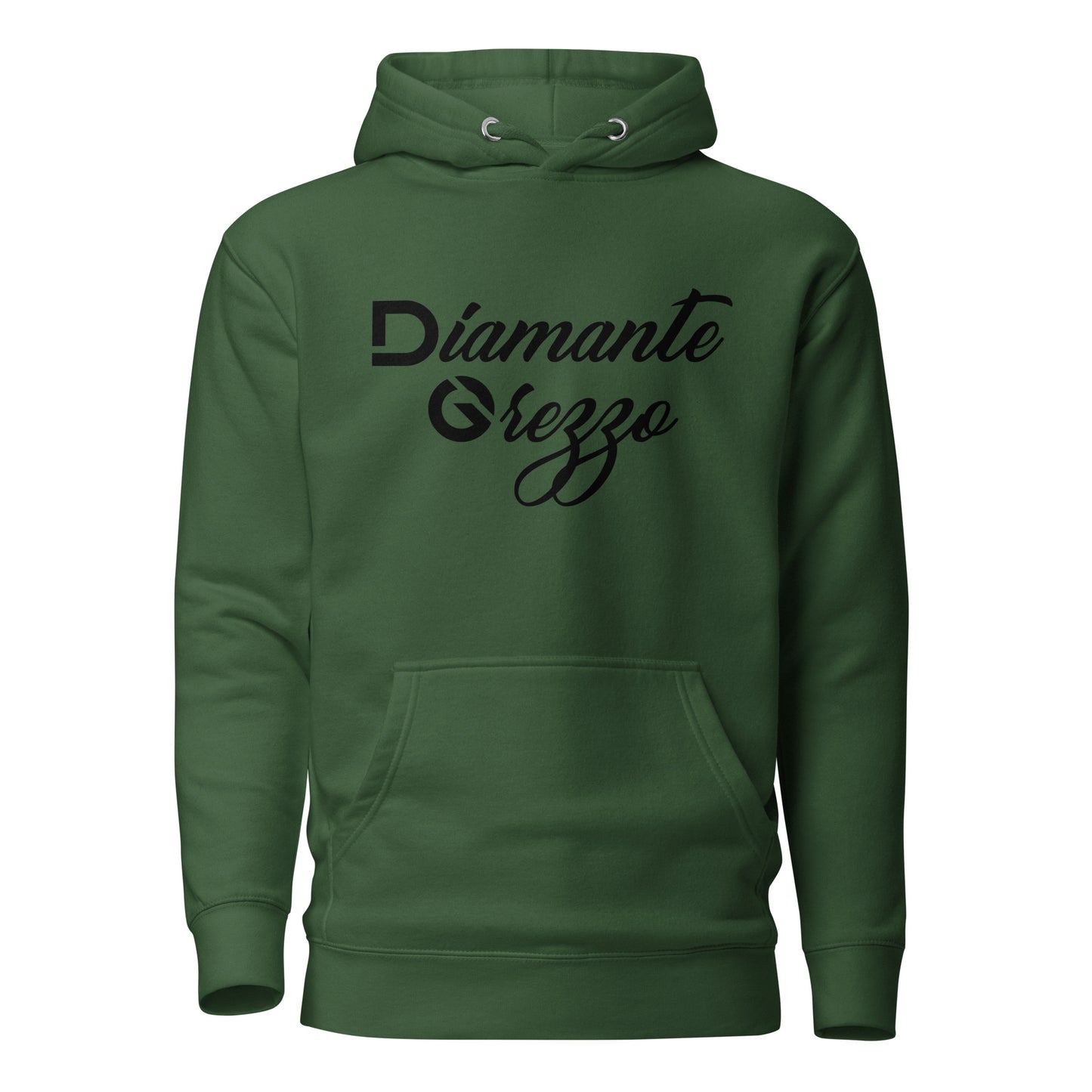 Premium Unisex Cursive Dark Logo Diamante Grezzo Hoodies