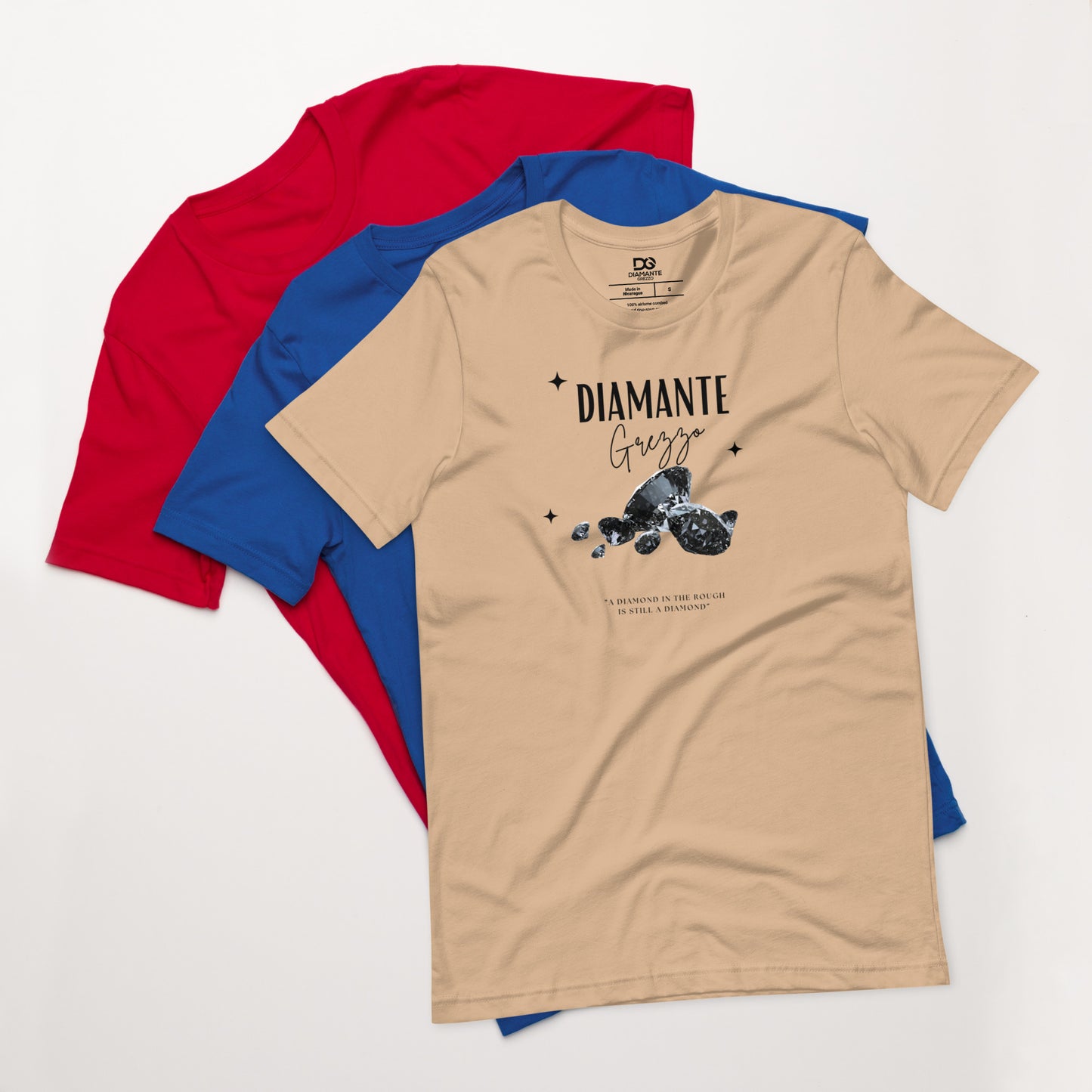 Diamond Unisex Dark Logo Diamante Grezzo T-shirts